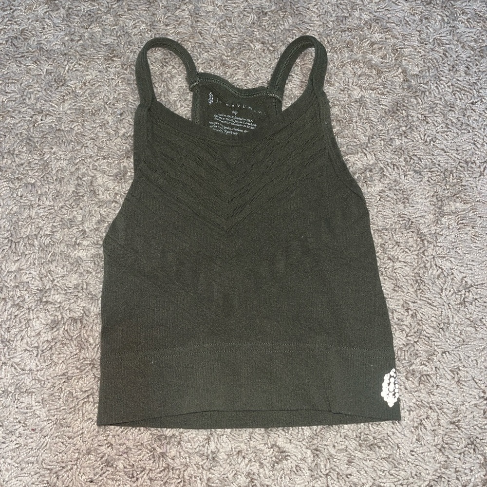 Free people movement green tank top size SMALL